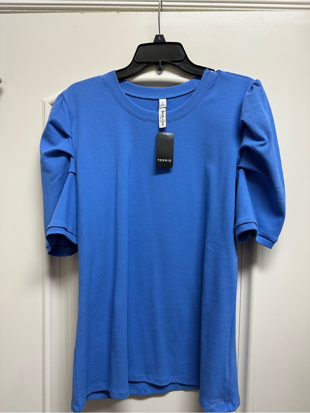 torrid Ultramarine Short Sleeve Puff Shoulder Crewneck Tee, NWT